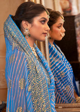 Load image into Gallery viewer, Shades Of Blue Leheriya Printed Georgette Saree with Gota Patti work