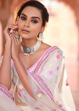Load image into Gallery viewer, Pearl White Organza Lehenga Choli with Thread &amp; Gota work