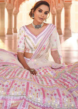Load image into Gallery viewer, Pearl White Organza Lehenga Choli with Thread &amp; Gota work