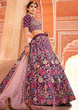 Load image into Gallery viewer, Rasin Purple Crepe Lehenga Choli with Thread, Zarkan &amp; Sequins work