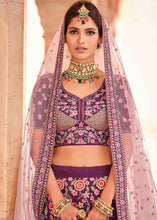 Load image into Gallery viewer, Rasin Purple Crepe Lehenga Choli with Thread, Zarkan &amp; Sequins work
