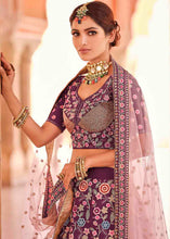 Load image into Gallery viewer, Rasin Purple Crepe Lehenga Choli with Thread, Zarkan &amp; Sequins work
