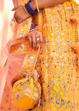 Load image into Gallery viewer, Chrome Yellow Crepe Lehenga Choli with Swarovski, Sequins &amp; Dori work
