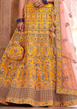 Load image into Gallery viewer, Chrome Yellow Crepe Lehenga Choli with Swarovski, Sequins &amp; Dori work
