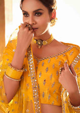 Load image into Gallery viewer, Bright Yellow Art Silk Lehenga Choli with Real Mirror &amp; Zari work