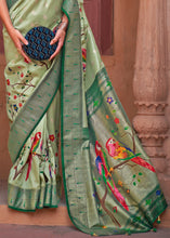 Load image into Gallery viewer, Shades Of Green Paithani Silk Saree