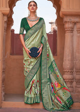 Load image into Gallery viewer, Shades Of Green Paithani Silk Saree