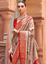 Carica l'immagine nel visualizzatore Galleria,Red &amp; Brown Paithani Silk Saree