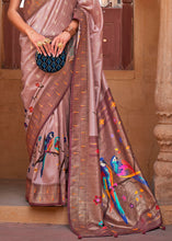 Carica l'immagine nel visualizzatore Galleria,Pink &amp; Brown Paithani Silk Saree