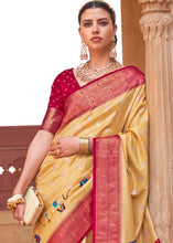 Load image into Gallery viewer, Yellow &amp; Red Paithani Silk Saree