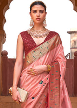 Carica l'immagine nel visualizzatore Galleria,Brown &amp; Pink Paithani Silk Saree
