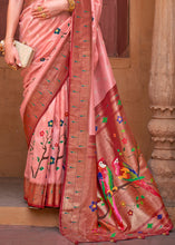 Carica l'immagine nel visualizzatore Galleria,Brown &amp; Pink Paithani Silk Saree