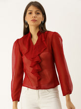 Load image into Gallery viewer, Frill neck Blouse