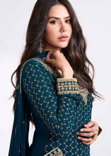 Load image into Gallery viewer, Prussian Blue Georgette Salwar Suit with Embroidery &amp; Sequins work