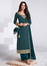 Load image into Gallery viewer, Prussian Blue Georgette Salwar Suit with Embroidery &amp; Sequins work
