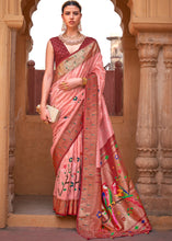 Carica l'immagine nel visualizzatore Galleria,Brown &amp; Pink Paithani Silk Saree