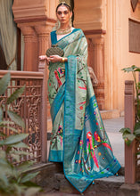 Cargar imagen en el visor de la galería, Shades Of Blue Paithani Silk Saree
