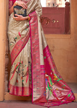Carica l'immagine nel visualizzatore Galleria,Brown &amp; Pink Paithani Silk Saree