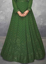 Load image into Gallery viewer, Cadmium Green Embroidered Georgette Anarkali Suit