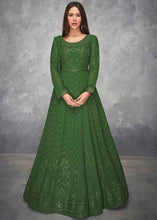 Load image into Gallery viewer, Cadmium Green Embroidered Georgette Anarkali Suit