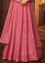 Load image into Gallery viewer, Coral Pink Georgette Anarkali Suit with Embroidery &amp; Sequins work