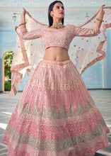 Load image into Gallery viewer, Shades Of Pink Organza Lehenga Choli with Foil,Thread &amp; Mirror work