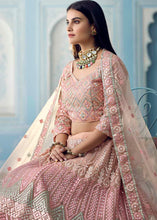 Load image into Gallery viewer, Shades Of Pink Organza Lehenga Choli with Foil,Thread &amp; Mirror work