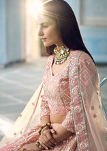 Load image into Gallery viewer, Shades Of Pink Organza Lehenga Choli with Foil,Thread &amp; Mirror work