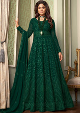 Load image into Gallery viewer, Kaitoke Green Georgette Embroidered Anarkali Suit