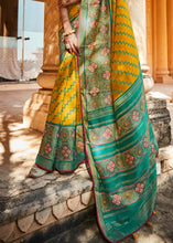 Cargar imagen en el visor de la galería, Canary Yellow Soft Silk Saree with Embroidered Blouse