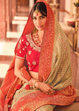Load image into Gallery viewer, Sage Green Woven Banarasi Silk Saree with Embroidered Blouse