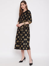 Load image into Gallery viewer, Top yoke Side tie midi dress