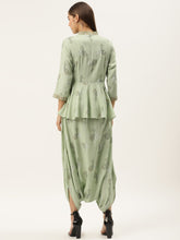 Load image into Gallery viewer, Peplum yoke with low crotch printed jumpsuit