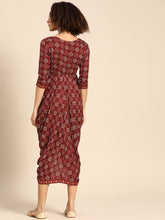 Load image into Gallery viewer, Side cowl Asymmetric overlap Dress