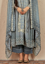 Load image into Gallery viewer, Lava Grey Digital Printed Cotton Silk Suit With Parsi Embroidery work