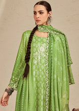Load image into Gallery viewer, Light Green Digital Printed Cotton Silk Suit With Parsi Embroidery work