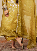 Load image into Gallery viewer, Mustard Yellow Digital Printed Cotton Silk Suit With Parsi Embroidery work