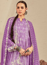 Load image into Gallery viewer, Electric Purple Digital Printed Cotton Silk Suit With Parsi Embroidery work