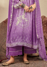 Load image into Gallery viewer, Electric Purple Digital Printed Cotton Silk Suit With Parsi Embroidery work