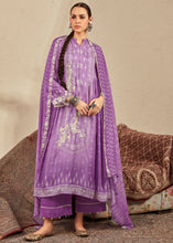 Load image into Gallery viewer, Electric Purple Digital Printed Cotton Silk Suit With Parsi Embroidery work