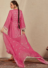 Load image into Gallery viewer, French Rose Pink Digital Printed Cotton Silk Suit With Parsi Embroidery work