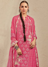 Load image into Gallery viewer, French Rose Pink Digital Printed Cotton Silk Suit With Parsi Embroidery work