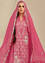 Load image into Gallery viewer, French Rose Pink Digital Printed Cotton Silk Suit With Parsi Embroidery work