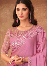 Load image into Gallery viewer, Ultra Pink Designer Embroidered Satin Silk Saree with Sequence work