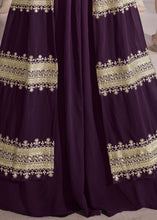 Load image into Gallery viewer, Eggplant Purple Georgette Lehenga Choli with Zari &amp; Sequins Work