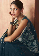 Load image into Gallery viewer, Prussian Blue Georgette Designer Lehenga Suit with Embroidery work