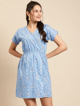 Load image into Gallery viewer, Overlap printed kimono sleeve short dress