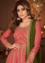 Load image into Gallery viewer, Brink Pink Georgette Embroidered Lehenga Suit