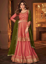 Load image into Gallery viewer, Brink Pink Georgette Embroidered Lehenga Suit