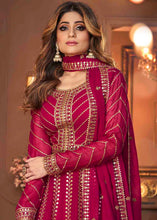 Load image into Gallery viewer, Magenta Pink Georgette Embroidered Lehenga Suit